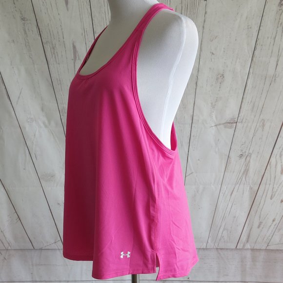 Under Armour Loose Fit Heat Gear Racerback Athletic Workout Tank Top Size Medium - Picture 3 of 7